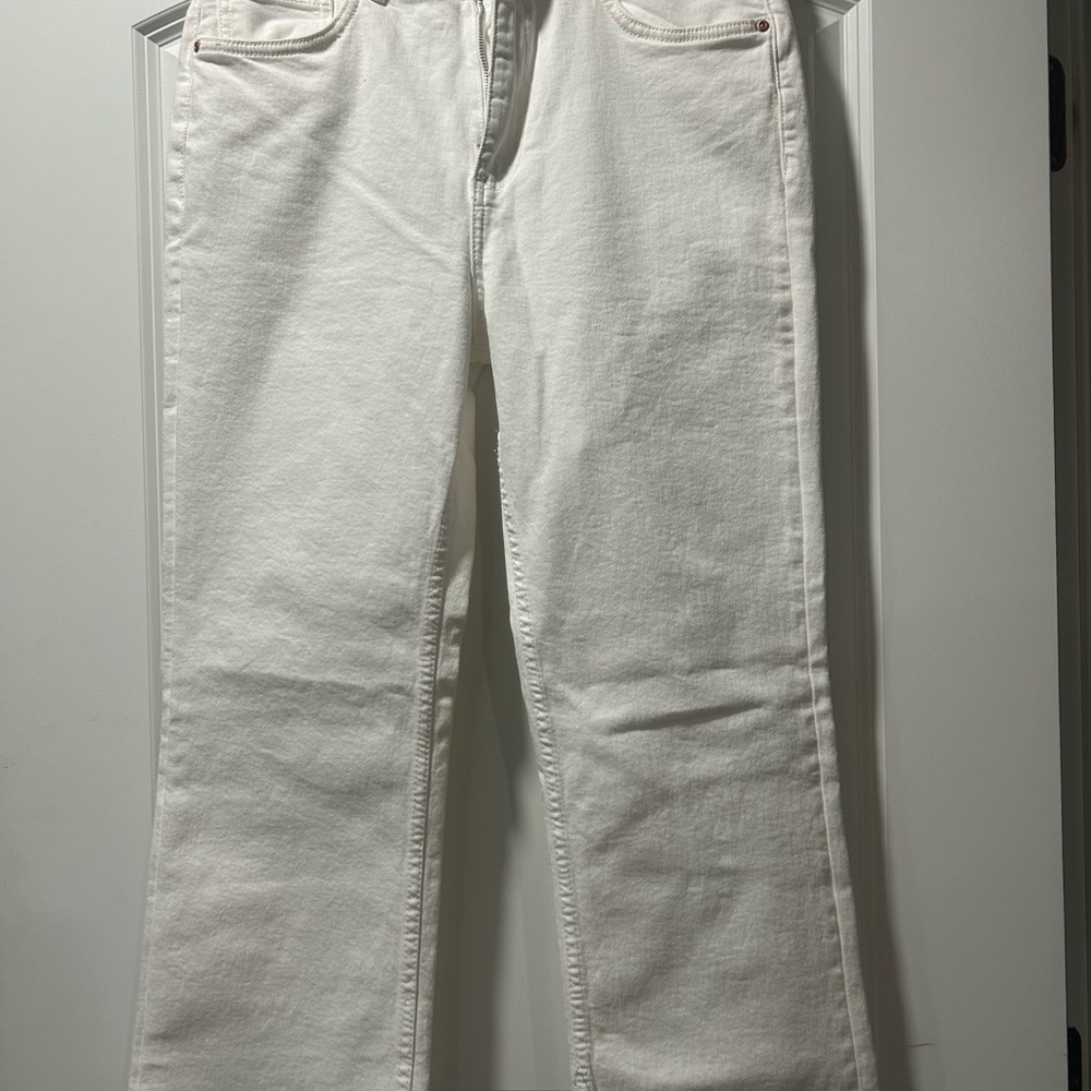 Zara Women's Straight Leg Jeans in White
